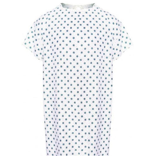 TwinMed Patient Gown Blue/Black Snowflake 55/45 Pack of 12 - Item Detail - TwinMed