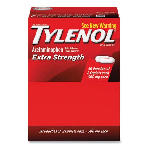 Tylenol Extra Strength Caplets Two-pack 50 Packs/box - Janitorial & Sanitation - Tylenol®