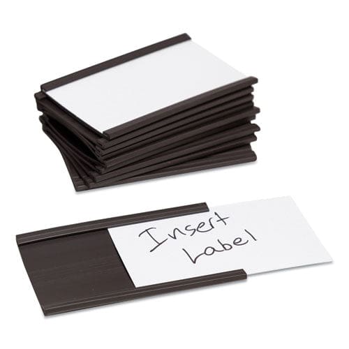 U Brands Magnetic Card Holders 3 X 1.75 Black 10/pack - Office - U Brands