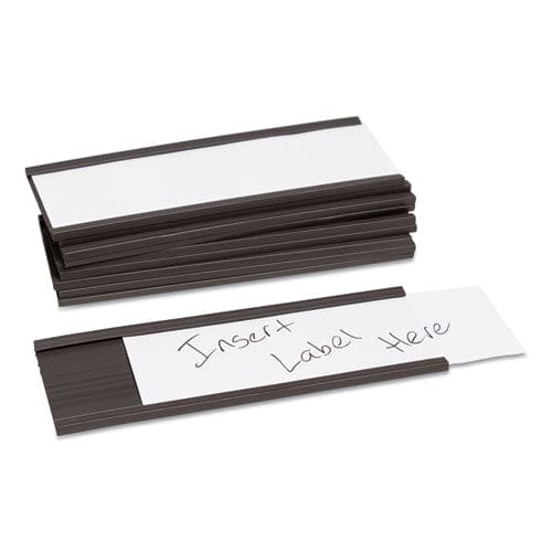 U Brands Magnetic Card Holders 6 X 1 Black 10/pack - Office - U Brands