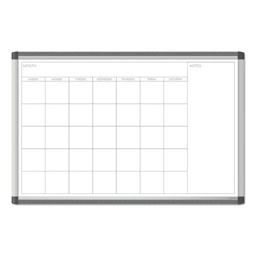 U Brands Pinit Magnetic Dry Erase Calendar Undated One Month 36 X 36 White Surface Silver Aluminum Frame - School Supplies - U Brands