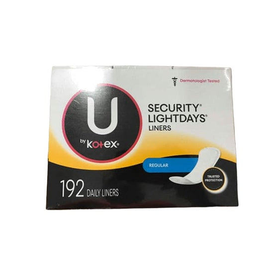 U by Kotex Regular Lightdays Liners, Unscented, 192 ct. - ShelHealth.Com
