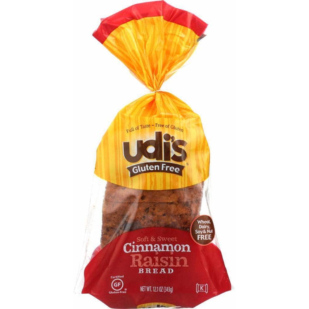Udis Udis Gluten Free Cinnamon Raisin Bread, 12.1 Oz