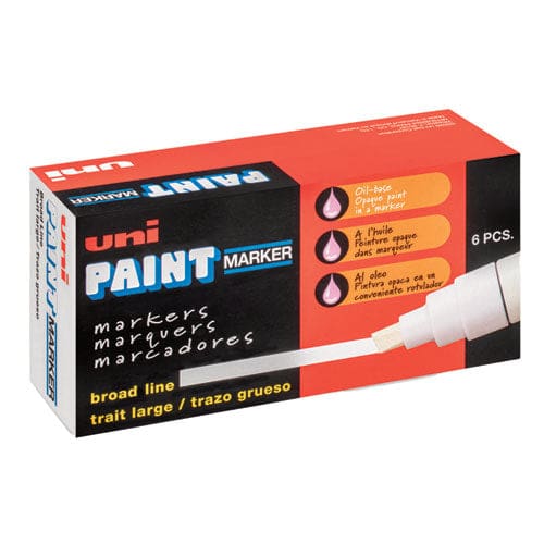 uni-Paint Permanent Marker Broad Chisel Tip White - Office - uni®-Paint