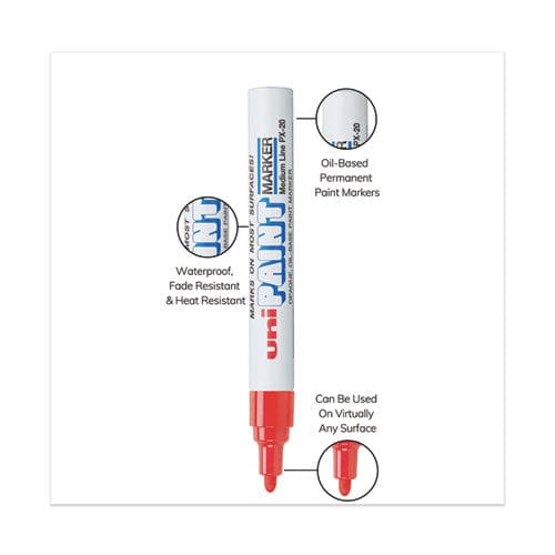 uni-Paint Permanent Marker Medium Bullet Tip Red - Office - uni®-Paint