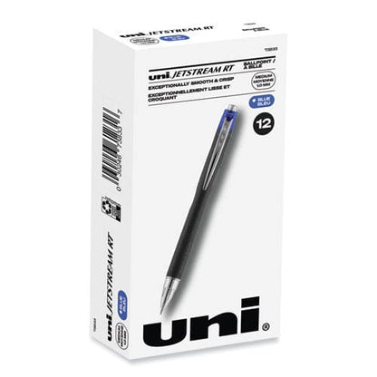 uniball Jetstream Retractable Ballpoint Pen Bold 1 Mm Blue Ink Black Barrel - School Supplies - uniball®