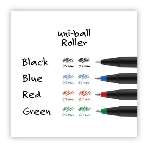 uniball Roller Ball Pen Stick Micro 0.5 Mm Black Ink Black Barrel 72/pack - School Supplies - uniball®