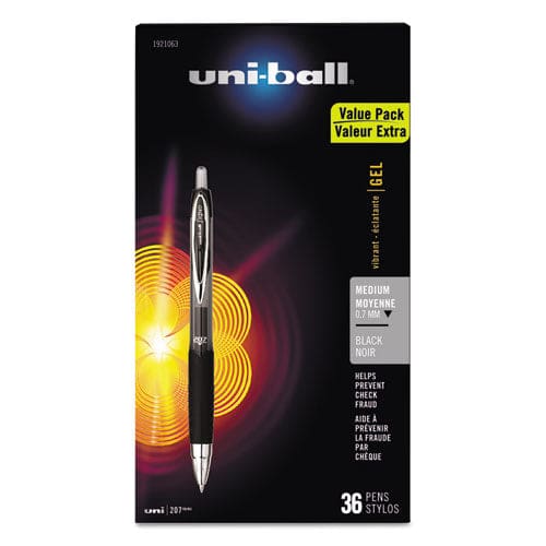 Uni Ball Signo 207 Black Retractable Medium 0.7mm Retractable Gel Ink