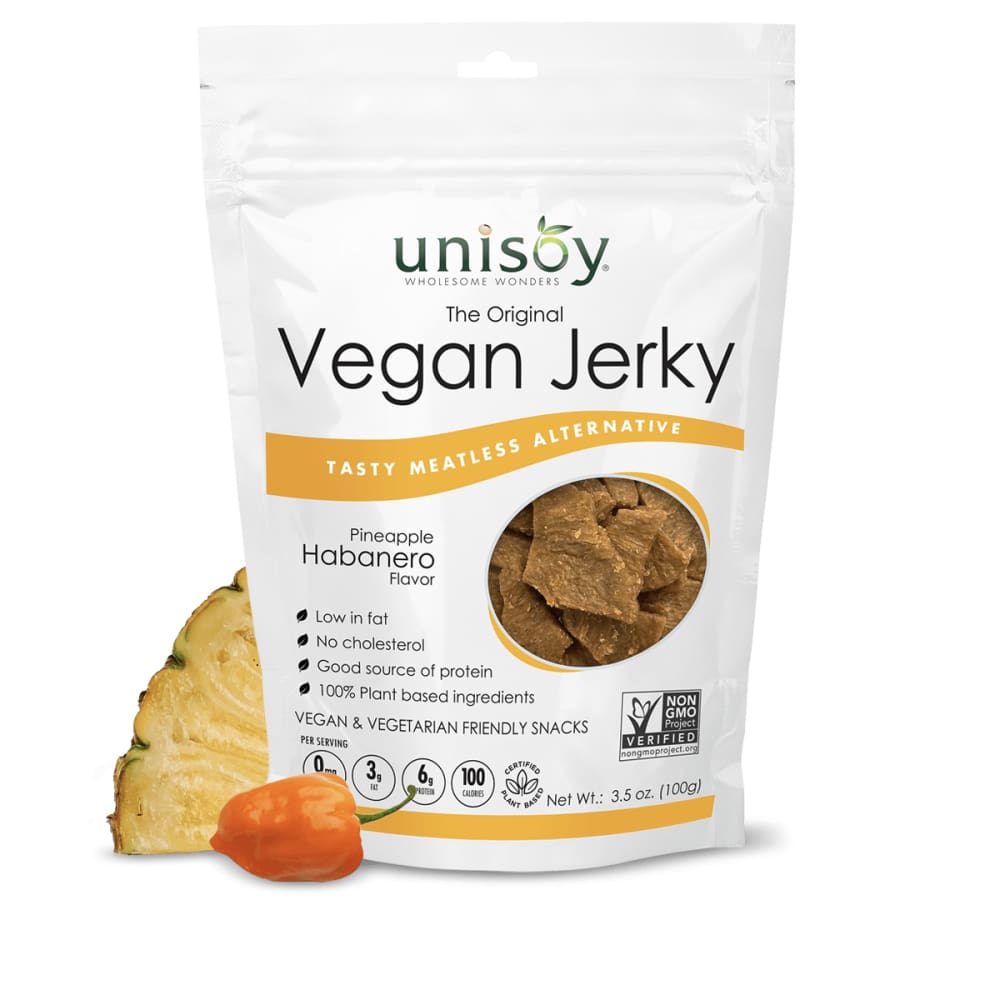 UNISOY Grocery > Snacks > Chips > Snacks Other UNISOY Jerky Vegan Pnappl Hbnro, 3.5 oz