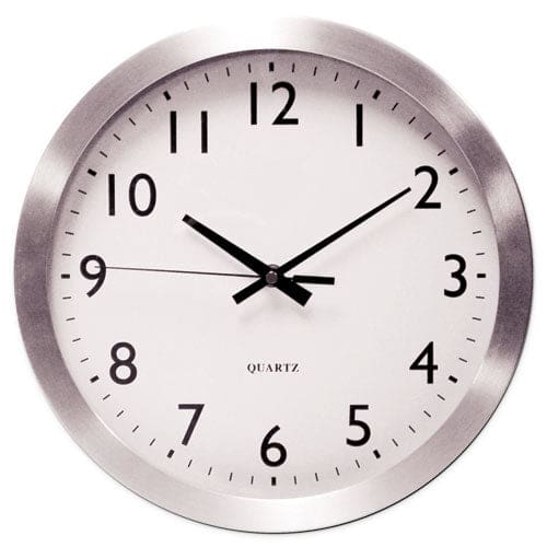 Universal Brushed Aluminum Wall Clock 12 Overall Diameter Silver Case 1 Aa (sold Separately) - Office - Universal®