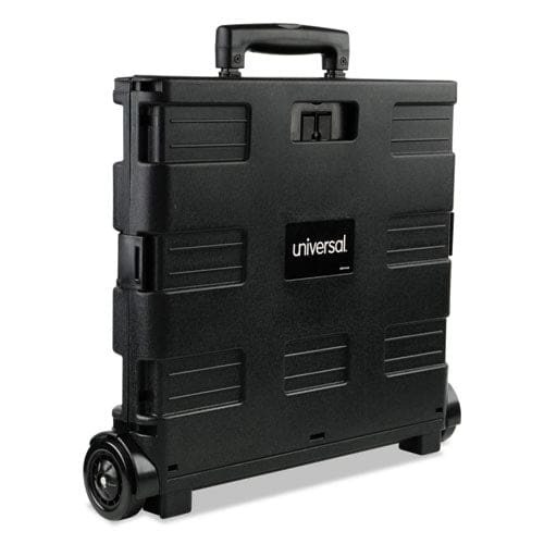 Universal Collapsible Mobile Storage Crate Plastic 18.25 X 15 X 18.25 To 39.37 Black - Office - Universal®