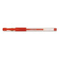Universal Comfort Grip Gel Pen Stick Medium 0.7 Mm Red Ink Clear Barrel Dozen - School Supplies - Universal™