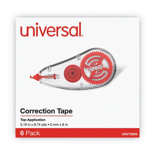 Universal Correction Tape Dispenser Non-refillable White Applicator 0.2 X 315 6/pack - School Supplies - Universal®