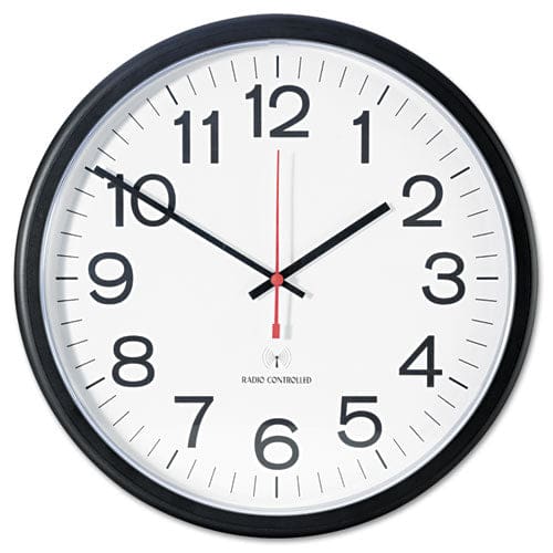 Universal Deluxe 13 1/2 Indoor/outdoor Atomic Clock 13.5 Overall Diameter Black Case 1 Aa (sold Separately) - Office - Universal®