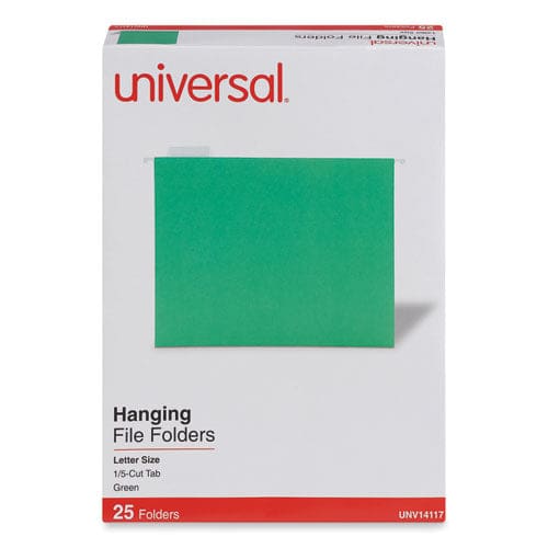 Universal Deluxe Bright Color Hanging File Folders Letter Size 1/5-cut Tabs Bright Green 25/box - School Supplies - Universal®