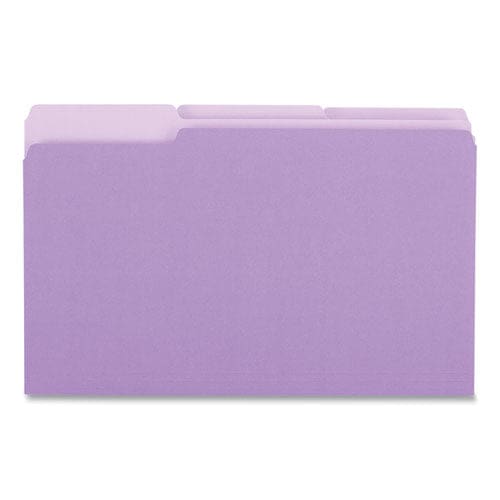 Universal Deluxe Colored Top Tab File Folders 1/3-cut Tabs: Assorted Legal Size Violet/light Violet 100/box - School Supplies - Universal®