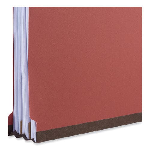 Universal Deluxe Six-section Pressboard End Tab Classification Folders 2 Dividers 6 Fasteners Letter Size Bright Red 10/box - School