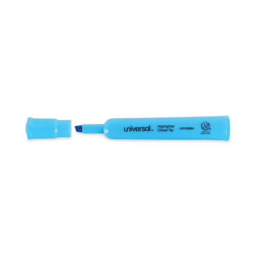 Universal Desk Highlighters Fluorescent Blue Ink Chisel Tip Blue Barrel Dozen - School Supplies - Universal™