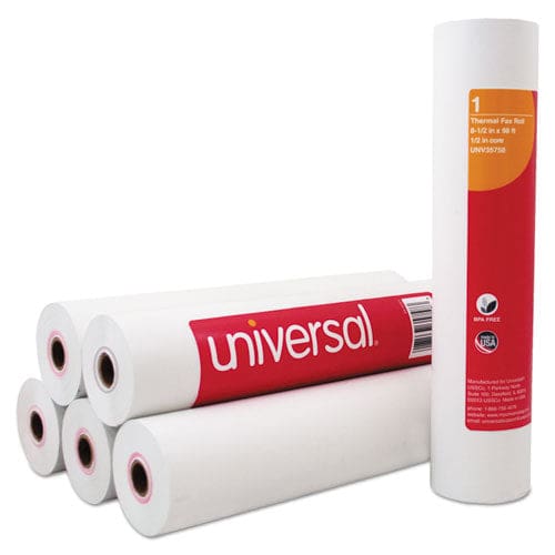 Universal Direct Thermal Printing Fax Paper Rolls 0.5 Core 8.5 X 98 Ft White 6/pack - Office - Universal®