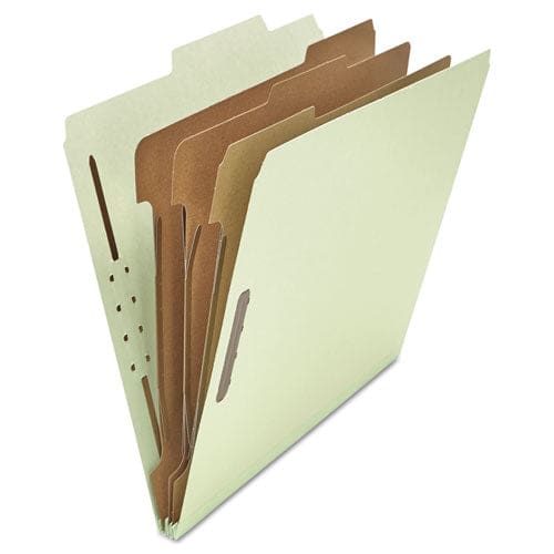 Universal Eight-section Pressboard Classification Folders 3 Expansion 3 Dividers 8 Fasteners Letter Size Gray-green 10/box - School Supplies