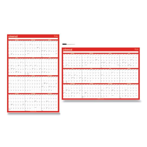 Universal Erasable Wall Calendar 24 X 36 White/red Sheets 12-month (jan To Dec): 2023 - School Supplies - Universal®