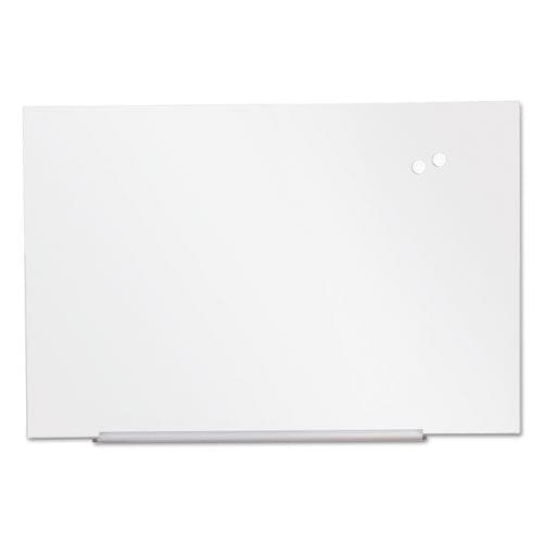 Universal Frameless Magnetic Glass Marker Board 36 X 24 White Surface - School Supplies - Universal®