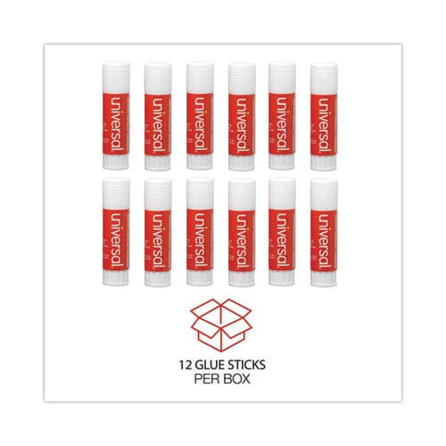 Universal Glue Stick 1.3 Oz Applies And Dries Clear 12/pack - School Supplies - Universal®