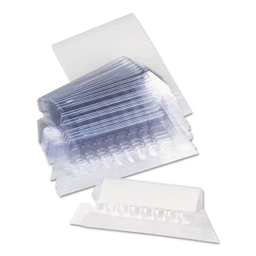 Universal Hanging File Folder Plastic Index Tabs 1/3-cut Clear 3.7 Wide 50/pack - Office - Universal®
