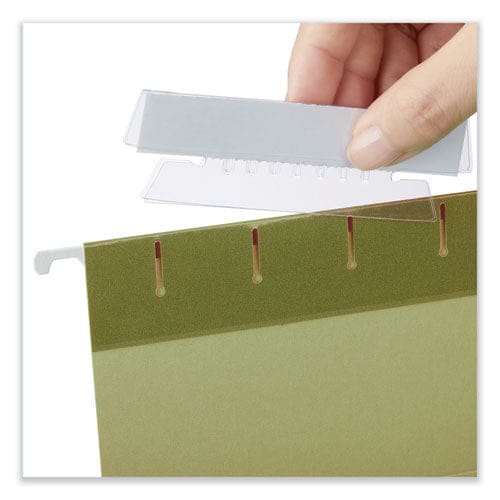 Universal Hanging File Folder Plastic Index Tabs 1/3-cut Clear 3.7 Wide 50/pack - Office - Universal®