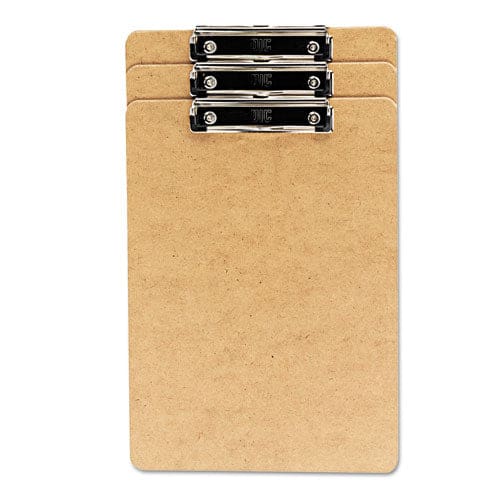 Universal Hardboard Clipboard With Low-profile Clip 0.5 Clip Capacity Holds 8.5 X 14 Sheets Brown 3/pack - Office - Universal®