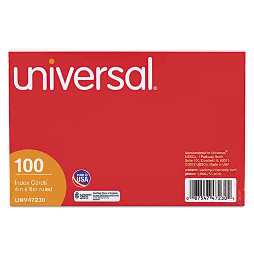 Universal Index Cards Ruled 4 X 6 Assorted 100/pack - School Supplies - Universal®