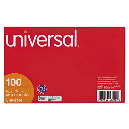 Universal Index Cards Ruled 5 X 8 Assorted 100/pack - School Supplies - Universal®