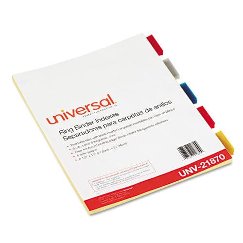 Universal Insertable Tab Index 5-tab 11 X 8.5 Buff Assorted Tabs 6 Sets - School Supplies - Universal®