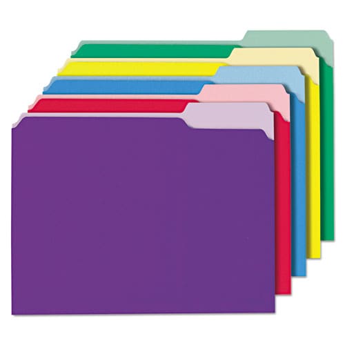 Universal Interior File Folders 1/3-cut Tabs: Assorted Letter Size 11-pt Stock Red 100/box - School Supplies - Universal®