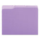 Universal Interior File Folders 1/3-cut Tabs: Assorted Letter Size 11-pt Stock Violet 100/box - School Supplies - Universal®
