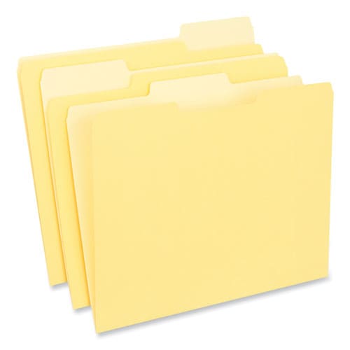 Universal Interior File Folders 1/3-cut Tabs: Assorted Letter Size 11-pt Stock Yellow 100/box - School Supplies - Universal®
