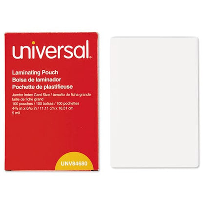 Universal Laminating Pouches 5 Mil 6.5 X 4.38 Crystal Clear 100/box - Technology - Universal®