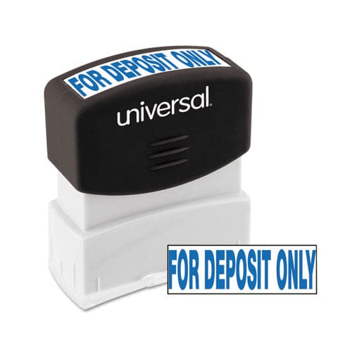 Universal Message Stamp For Deposit Only Pre-inked One-color Blue - Office - Universal®