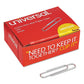 Universal Paper Clips Jumbo Nonskid Silver 100 Clips/box 10 Boxes/pack - Office - Universal®