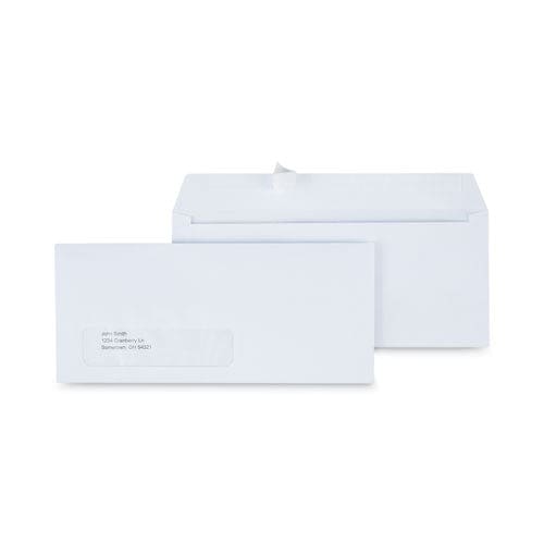 Universal Peel Seal Strip Business Envelope Address Window #10 Square Flap Self-adhesive Closure 4.13 X 9.5 White 500/box - Office -