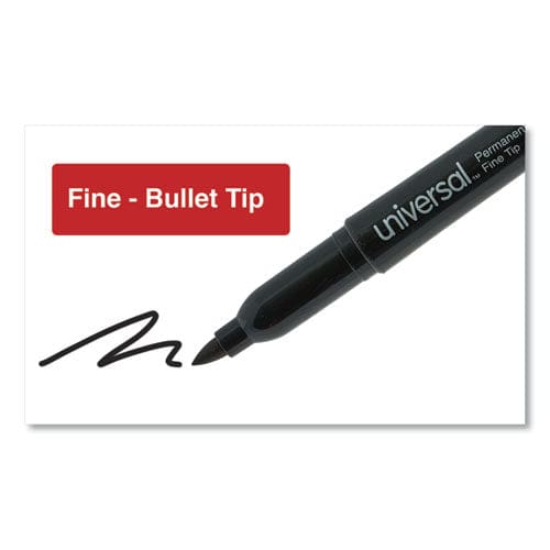 Universal Pen-style Permanent Marker Value Pack Fine Bullet Tip Black 60/pack - School Supplies - Universal™