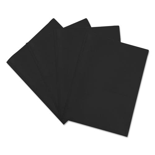 Universal Plastic Twin-pocket Report Covers Three-prong Fastener 11 X 8.5 Black/black 10/pack - School Supplies - Universal®