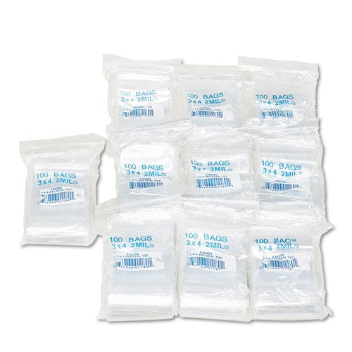Universal Reclosable Poly Bags Zipper-style Closure 2 Mil 3 X 4 Clear 1,000/carton - Office - Universal®