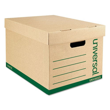 Universal Recycled Medium-duty Record Storage Box Letter/legal Files Kraft/green 12/carton - School Supplies - Universal®