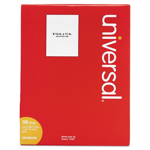Universal White Labels Inkjet/laser Printers 8.5 X 11 White 100/box - Office - Universal®