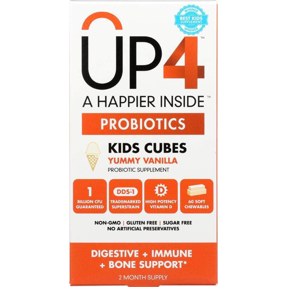 UP4 Up4 Probiotics With Dds -1 Kids Cubes Yummy Vanilla, 60 Chewables