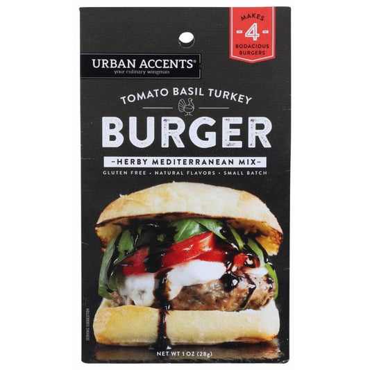 URBAN ACCENTS Urban Accents Tomato Basil Turkey Burger, 1 Oz