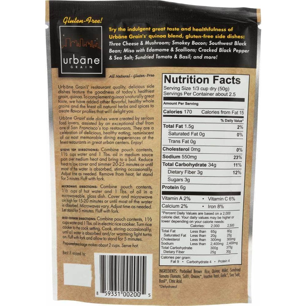 URBANE GRAIN Urbane Grain Sundried Tomato And Basil Quinoa, 4 Oz