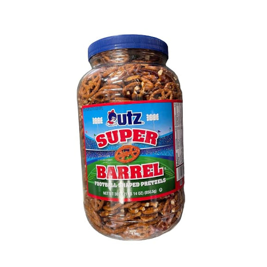 utz Super Barrel Football shaped Pretzels 30 oz. - utz