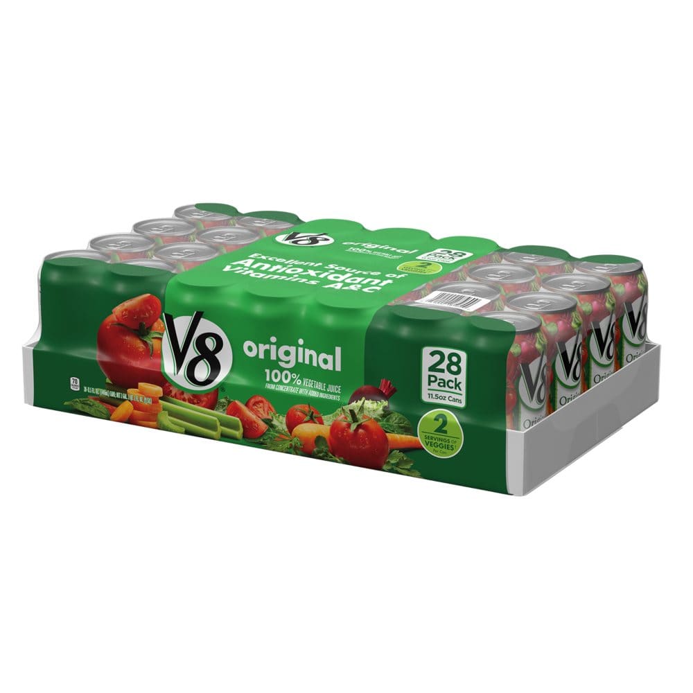 V8 Original 100% Vegetable Juice, 11.5 FL OZ Can (Pack of 28) | ShelHealth